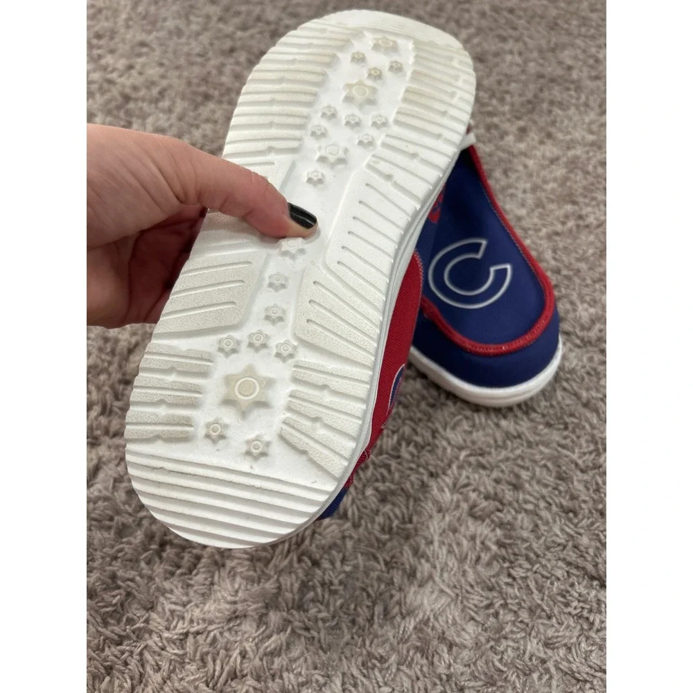 Chicago cubs baseball Blue Red Canvas Slip On Loafers Mens Size 12 EU 45